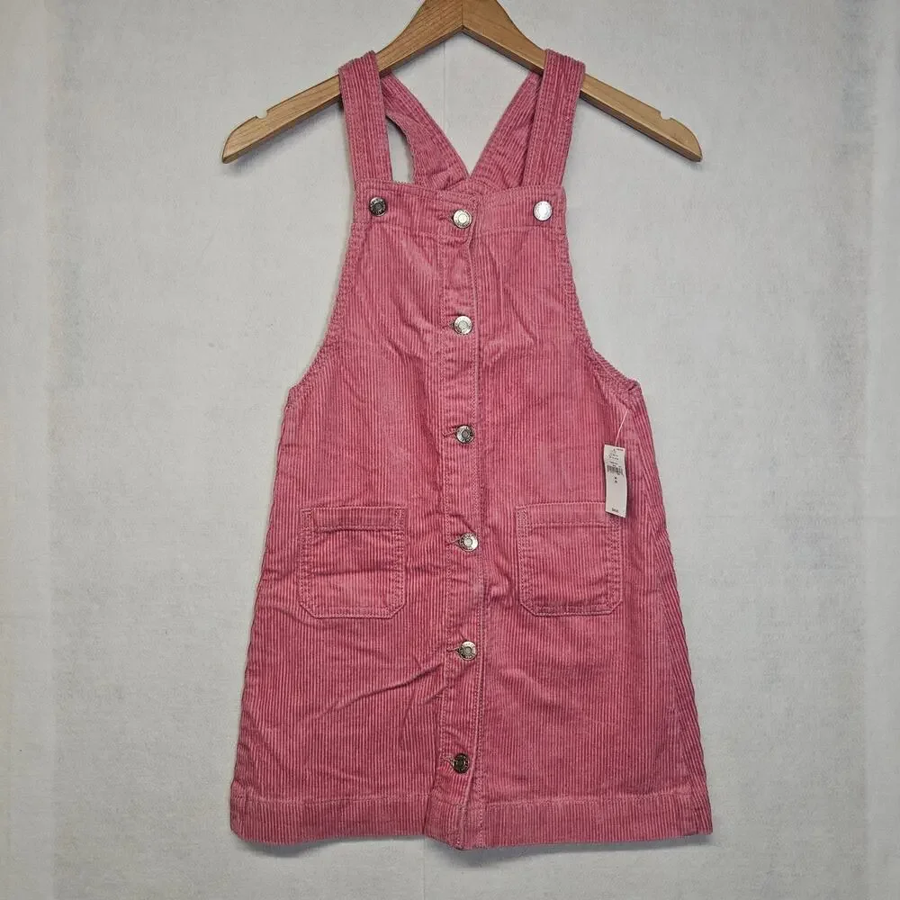 NWT Gap Kids Pink Mauve Corduroy Overall Dress Size Medium (8) New With Tags